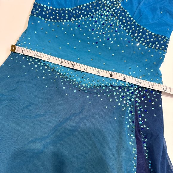 New Figure Skating Dress Size 12 (7~10T) with Hair Scrunchies 125~135cm - Picture 7 of 9